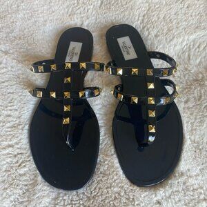 Valentino Rockstud Jelly Thong Flat Sandals